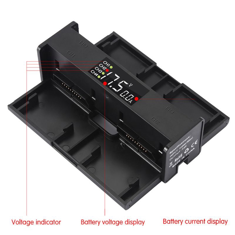 USB 4 in 1 ที่ชาร์จแบตเตอรี่พร้อมหน้าจอ LED สำหรับ DJI MAVIC 2 Pro / Zoom Kit