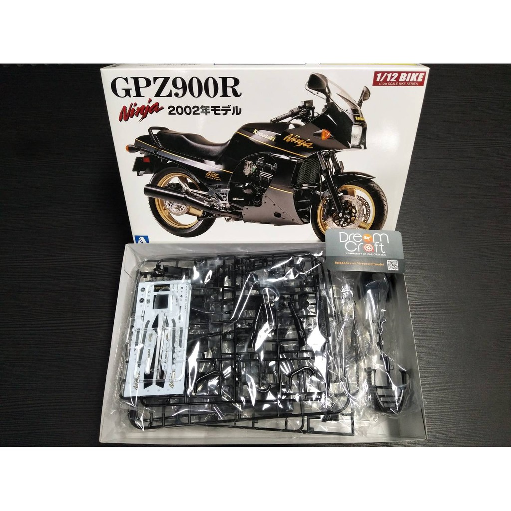AOSHIMA 1/12 KAWASAKI GPZ900R NINJA '02 MODEL KAWASAKI (โมเดลรถจักรยานยนต์ Model DreamCraft)