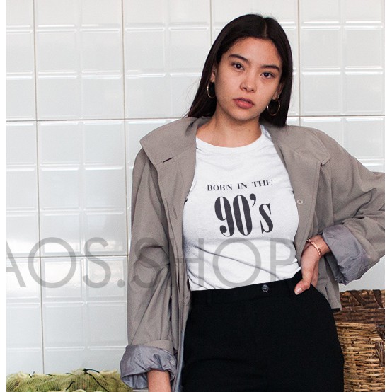 KATUN DEKAOS 141 BORN IN 90S เสื้อยืด / เสื้อผ้าผู้หญิง 90S / เสื้อยืดสตรี / เสื้อยืดผ้าฝ้ายผสม / BO