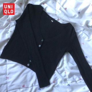 ครอปคาดิแกน | เสื้อไหมพรมแขนยาว | คาดิแกน | uniqlo