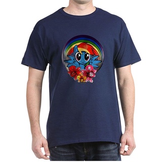 ผ้าฝ้ายคอกลม100%cotton เสื้อ ยืด ผ้า มัด ย้อม CafePress My Little Pony Rainbow Dash Flowers Cotton T-Shirt men เสื้อ ยืด