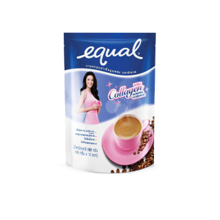 Equal Coffee 10 Sticks อิควล กาแฟปรุงสำเร็จรูป ผสมคอลลาเจน 1 ห่อ 180 g. มี 10 ซอง