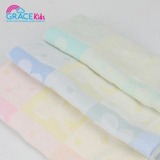 GRACEKIDS (เกรซคิดส์) ผ้าเช็ดตัวเด็ก ผลิตจากผ้าฝ้าย 100 % เซต 3 ชิ้น ขนาด 25 cm.