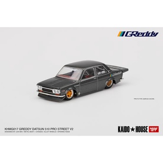 MiniGT No. KHMG017 Kaido House Datsun 510 Pro Street GREDDY Gun Metal Grey