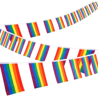 ธงราวสีรุ้ง ธงราวสายรุ้ง ธงราว สีรุ้ง สายรุ้ง ธงหลากสี ธง ธงสีรุ้ง Rainbow LGBT PRIDE Pendant Pennant Bunting String Fla