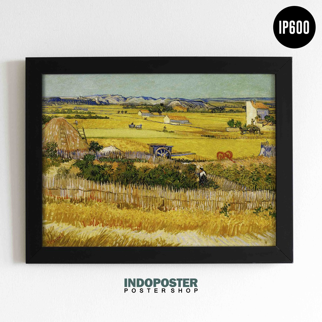 โปสเตอร์ภาพวาดที่มีชื่อเสียงคลาสสิก - Vincent Van Gogh - Harvest At La Crau พร้อม Montmajour, 1888 5
