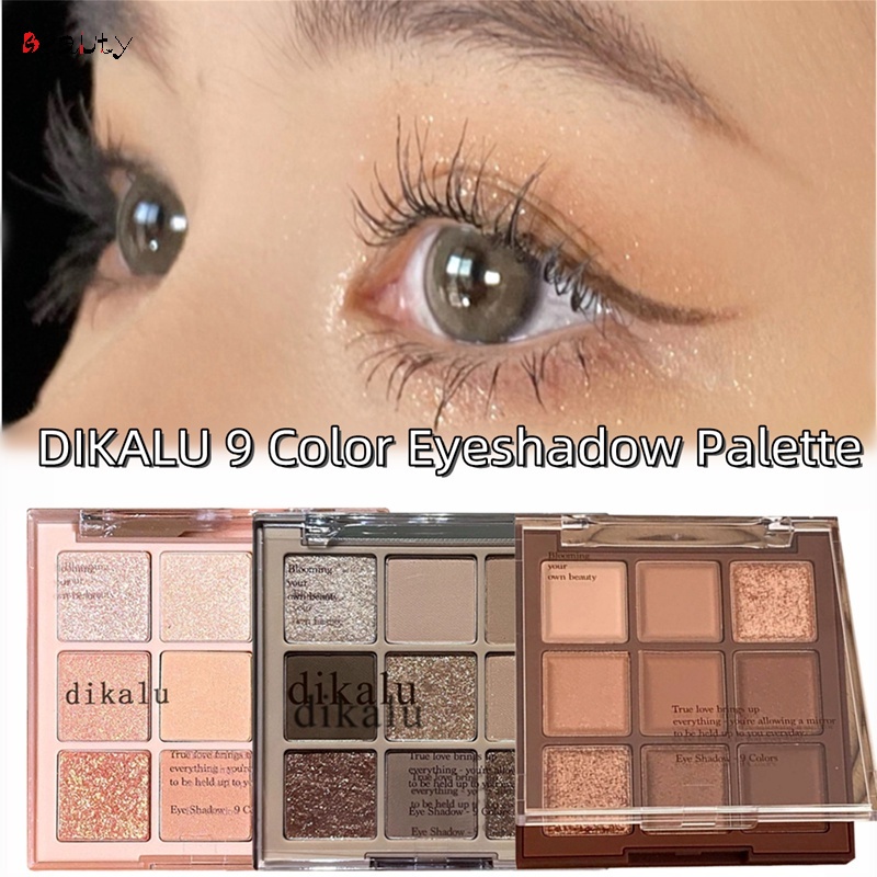 Dikalu พาเลตต์อายแชโดว์ เนื้อแมตต์ 9 สี สีนู้ด ประกายมุก ขนาดใหญ่ กันน้ํา กันเหงื่อ ติดทนนาน ไม่ซีดจาง อุปกรณ์แต่งหน้าตา