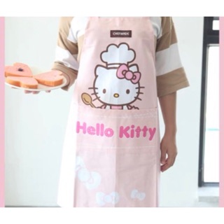 ผ้ากันเปื้อน ลายน่ารัก คิตตี้ ผู้ใหญ่ ลาย hello kitty สีชมพู