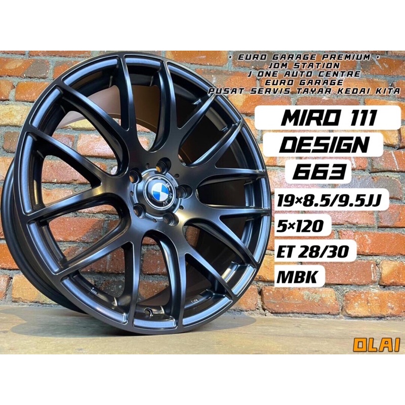 Miro 111 DESIGN WHEELS 19INC BMW E36 E46 E90 F30 F10 M3 M4 X3 F25 E83 X4 F26