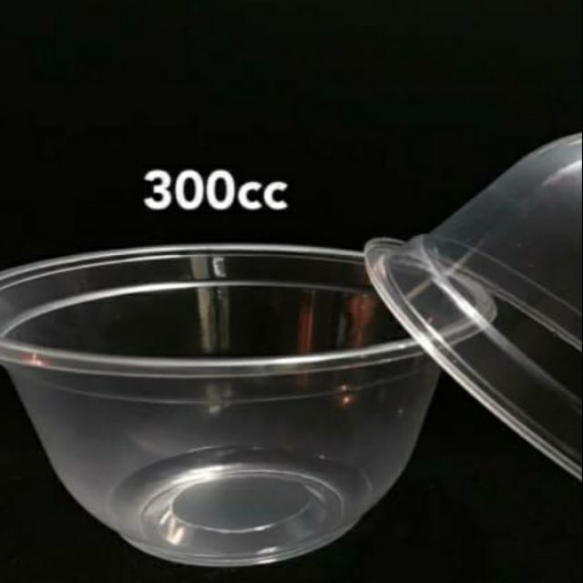 ถ้วยพลาสติก ขนาดความจุ300cc. ถ้วยใส ใส่อาหาร แล้วสามารถทิ้งได้เลย แพคละ100ชิ้น
