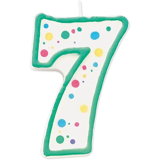 WILTON GREEN EDGED PARTY CANDLE - NO. 7