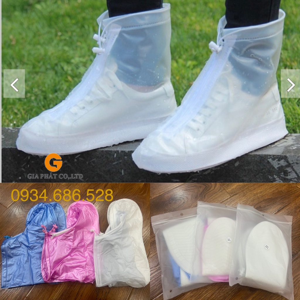 [ ผลิตภัณฑ ์ ของแท ้ ] Super Durable, Waterproof, สะดวกซิป Rain Shoe Cover