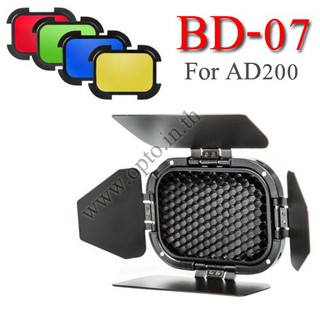 BD-07 Godox Barn Door with Honeycomb Grid and 4 Color Filters For AD200