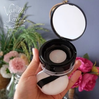 BA09 ตลับแป้งฝุ่นเปล่า สีดำ ตาข่ายกระจายแป้ง พร้อมพัฟแต่งหน้า Empty powder box ขนาด 20 กรัม