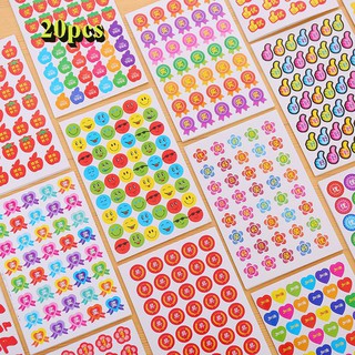 สติกเกอร์พิมพ์ลายหน้ายิ้มสำหรับเด็ก 20 แผ่น