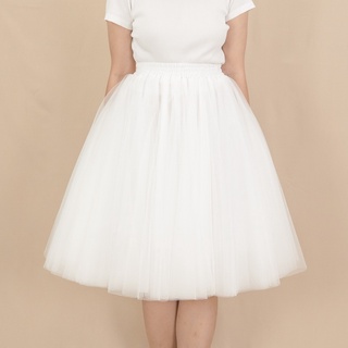 LARLA ✿ SK01WH กระโปรงสุ่ม กระโปรงเจ้าสาว Tutu Skirt สีขาว
