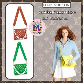 ✨หลุยส์ วิตตอง  Louis vuitton  COUSSIN กระเป๋าถือใบเล็ก/กระเป๋าสุภาพสตรี/กระเป๋าสะพายข้าง/รูปแบบใหม่/ตัวแทนจัดซื้อยุโรป