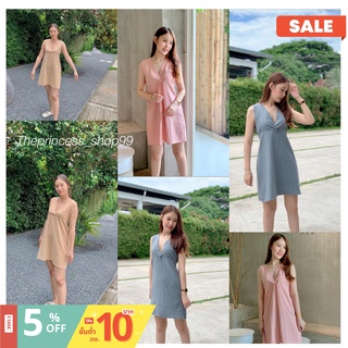 🌀พร้อมส่ง🌀Mini cozy dress เดรส ผ้าฝ้ายฟอกนุ่ม #theprincess_shop99