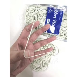 หนังยางสีขาว ทนความร้อน ใช้รัดแกนดัดผม มีความยืดหยุ่นสูง มี 2 ขนาด บรรจุ 260g ต่อถุง คุณภาพดี