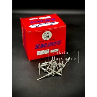 (1กล่องเล็ก) ตะปูยิงรีเวทส์ สกรูยิงรีเวทส์ ตะปูยิง BLIND RIVETS ตราคนป่า (สีอลูมิเนียม)