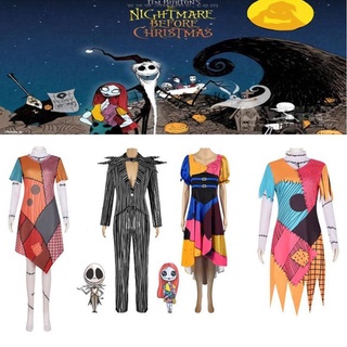 Sally Skellington The Nightmare Before Christmas Sally Cosplay Halloween Womens Men Dress Costume