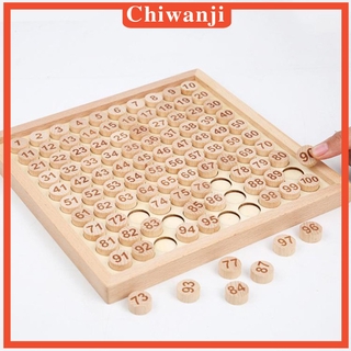 ( Chiwanji ) เกมกระดานไม้ตัวเลข 1-100 ของเล่นเสริมการเรียนรู้สําหรับเด็ก