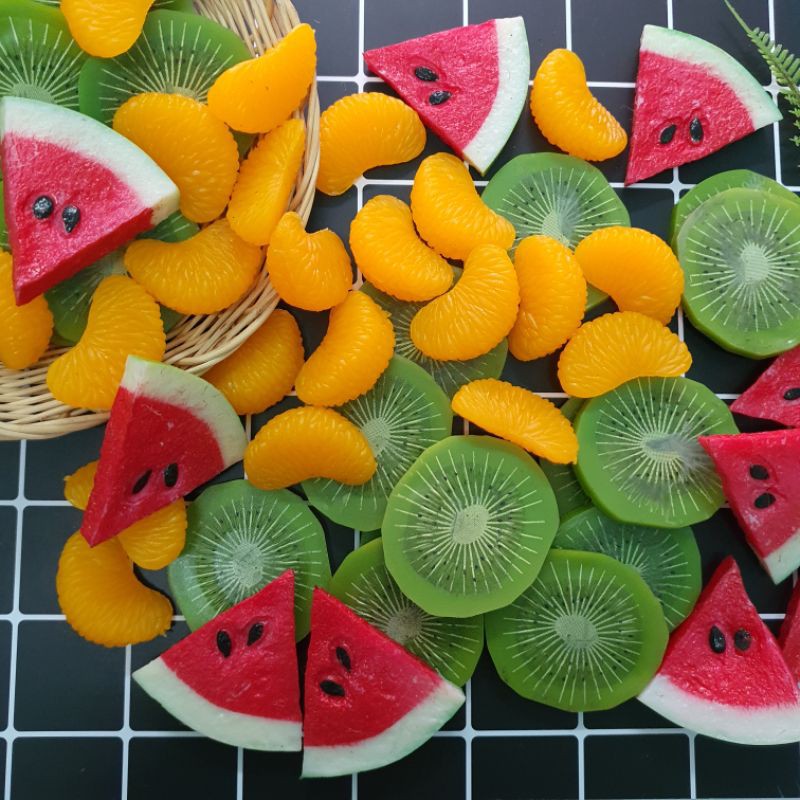 Fruit A ผลไม้ปลอม ผลไม้หั่นสไลซ์ กลีบส้ม อุปกรณ์ประกอบฉาก พร๊อพถ่ายสินค้า