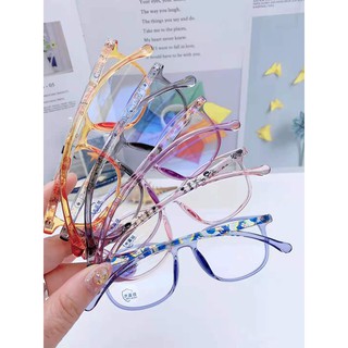 แว่นตากรองแสงสำหรับเด็ก กันแสงสีฟ้า ขาลายการ์ตูนน่ารักๆ บิดงอได้ ไม่หัก 3-12 ปี TR81811