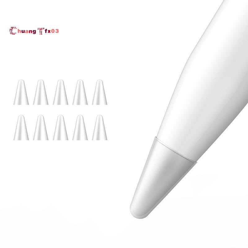 เคสปากกาสไตลัส ซิลิโคน สีขาว แบบเปลี่ยน สําหรับ Apple Pencil 1St 2Nd 10 ชิ้น