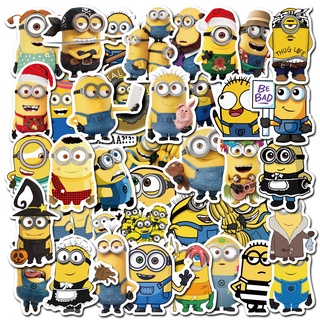 สติกเกอร์ ลายการ์ตูนกราฟฟิติ Despicable Me น่ารัก สีเหลือง สําหรับตกแต่ง 50 ชิ้น