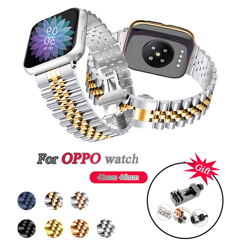 สายนาฬิกาข้อมือ สเตนเลส สําหรับ oppo watch 41 มม. 46 มม. และเครื่องมือ สําหรับ oppo smart watch watchstrap