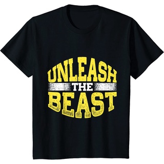 Unleash The Beast เสื้อยืดลําลอง ผ้าฝ้ายแท้ แขนสั้น คอกลม คุณภาพสูง สําหรับออกกําลังกายS-5XL