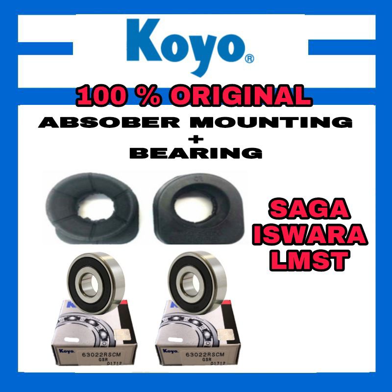 CS KOYO PROTON SAGA ISWARA LMST ABSORBER MOUNTING และแบริ่ง (1SET=2PCS MOUNTING 2PCS 6302-2RSCM KOYO