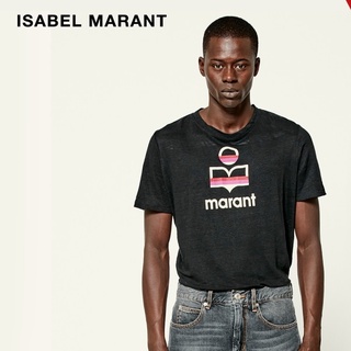 เสื้อยืดผู้ชายIsabel MARANT HOMME เสื้อยืดแขนสั้นลําลอง ผ้าฝ้ายแท้ ลาย KARMAN แฟชั่นฤดูใบไม้ร่วง ฤดูหนาว สําหรับผู้ชาย#เ