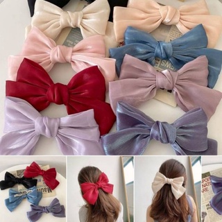 Ribbon hairclips กิ๊บโบว์ตัวใหญ่ ตัวกิ๊บเป็นแบบสปริง กิ๊บติดผมโบว์ มีทั้งหมด 9 สี