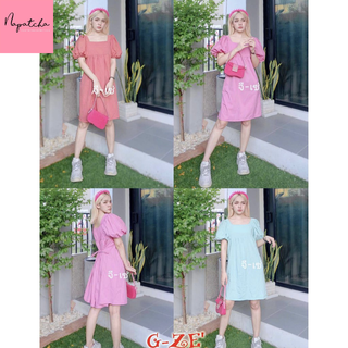 napatcha ชุดเดรสแฟชั่น Dress DC001  free size อก 34-40 " ยาว 33" แขน 13" ผ้าไหม อิตาลี