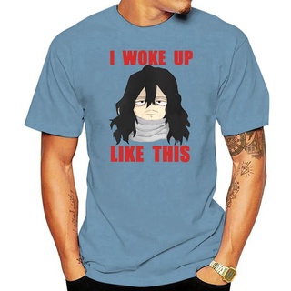 เสื้อยืด พิมพ์ลาย Aizawa Shouta Eraserhead I Wake up like this Chibi BNHAMHA แฟชั่นสําหรับผู้ชาย และผู้หญิงS-5XL