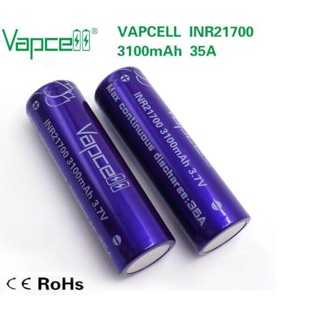 Vapcell INR 21700 3.7V 3100mah 35A  ถ่านชาร์จ 21700 (สีม่วง)