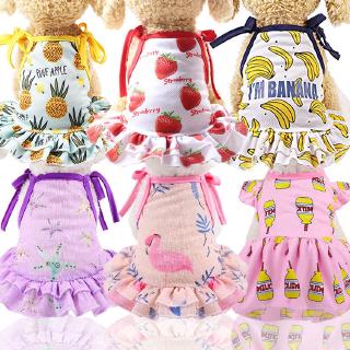 Dog Sling Clothes Banana Clothes Pineapple Skirt Fruit Girl Pet Skirt Double Spring and Summer New Dog Clothes Mesh Vest Vest Skirt Cat Pet Clothes