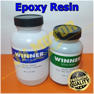 อีพ็อกซี่ เรซิ่น (Epoxy Resin) WINNER 2:1 บรรจุ 900 กรัม สำหรับงานมอเตอร์ทั่วไป ทุ่นสว่าน หินเจียร์ คอยล์เบรค ทนความร้อน