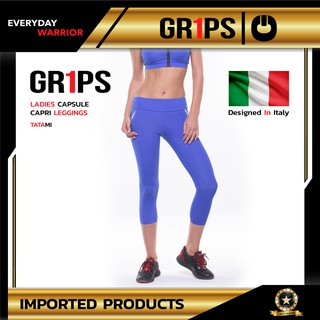 กางเกงเลกกิ้ง กางเกงออกกำลังกาย สำหรับผู้หญิง LADIES CAPRI LEGGING TATAMI สีน้ำเงิน แบรนด์ GR1PS