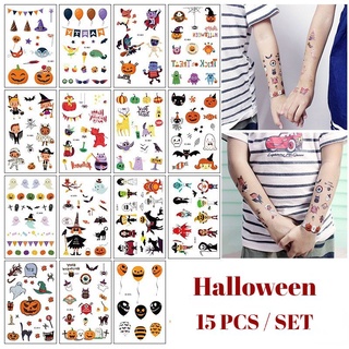 สติ๊กเกอร์รอยสักถ่ายโอนน้ำ สติ๊กเกอร์รอยสักสำหรับเด็ก 15 แผ่น Kids Water Transfer Tattoo Stickers 15 in 1