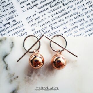 Premium Import Chic Rose Gold Earrings ต่างหู ตุ้มหู มินิมอล พรีเมียม นำเข้า สี Pink Gold โรสโกลด์ สำหรับ ผิวแพ้ง่าย