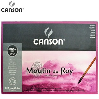 Canson MOULIN DU ROY บล็อค หนา 300 GSM ขนาด 30.5 X 45.5 CM (20 แผ่น) ผิวเรียบ 400014800