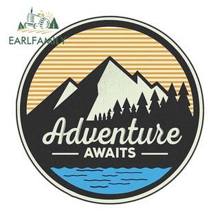 Earlfamily สติกเกอร์ไวนิล ลายอนิเมะ Adventure Awaits ขนาด 13 ซม. x 13 ซม. สําหรับติดตกแต่งรถยนต์ รถจักรยานยนต์ หมวกกันน็อค