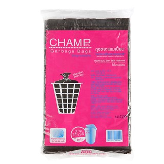 ถุงขยะ 24x28 นิ้ว สีดำ แพ็ค30ใบ CHAMPION Garbage Bags 24x28 inches, Black, Pack of 30, CHAMPION