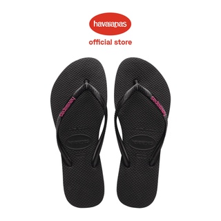 Havaianas รองเท้าแตะ แบบป๊อปอัพ โลโก้ บาง สําหรับผู้หญิง - สีดํา / สีชมพู