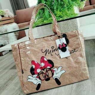 พร้อมส่งไอเท็มสุดฮิต! NEW ARRIVAL! ZARA MINNIE MOUSE DISNEY VINYL TOTE BAGแท้💯outlet