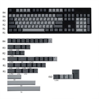 ชุดปุ่มกดคีย์บอร์ด CHERRY PROFILE CEMENT GREY JAPANESE PBT สีย้อม