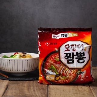 🍥 จัมปงรามยอน รสปลาหมึก! Nongshim Champong Spicy Seafood Noodle ♥오징어 짬뽕🍥